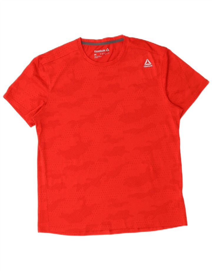 T-shirt Reebok da uomo Top in poliestere mimetico rosso medio