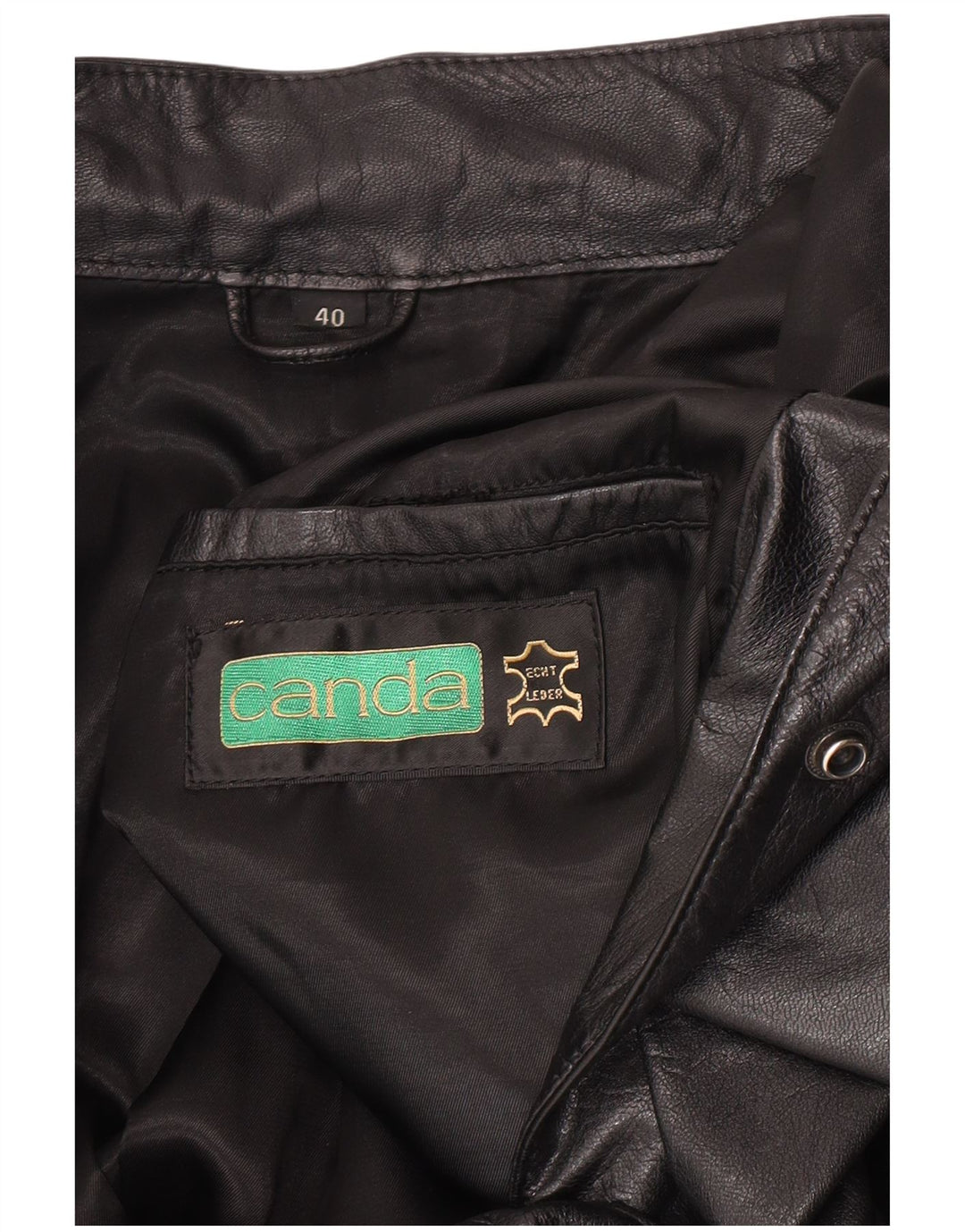 Giacca in pelle oversize da donna Canda EU 40 pelle nera media