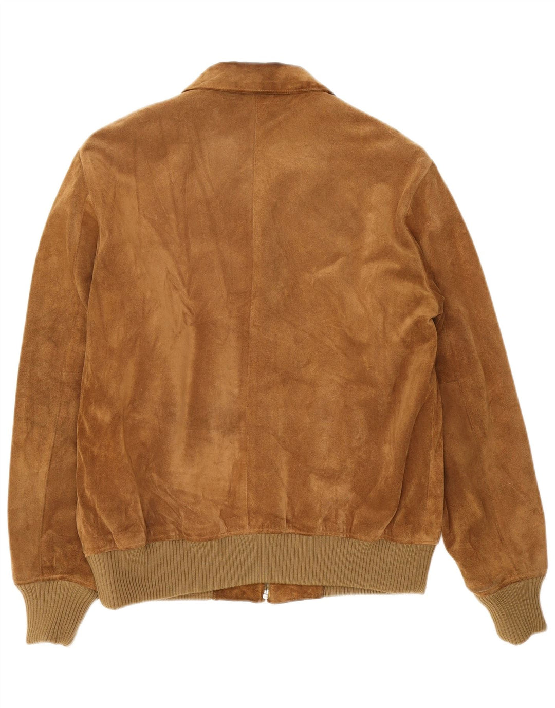 Giubbotto bomber in pelle scamosciata da uomo Sisley UK 36 piccolo marrone
