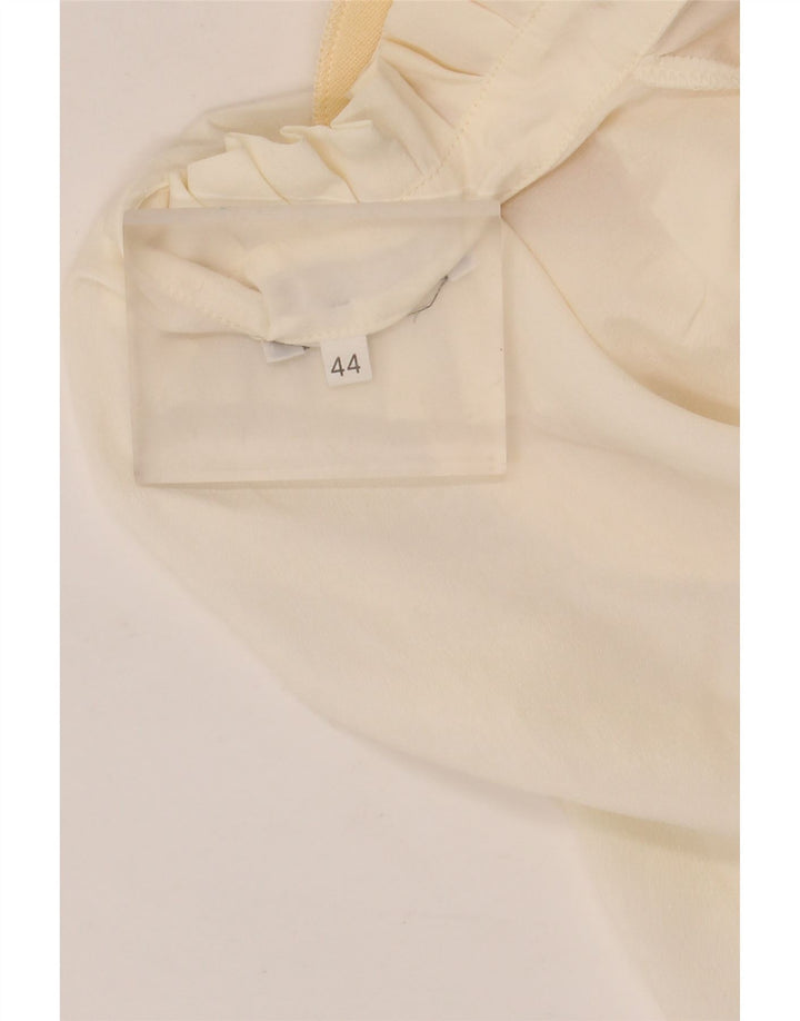 Camicetta vintage da donna a maniche corte corta IT 44 medio bianco sporco