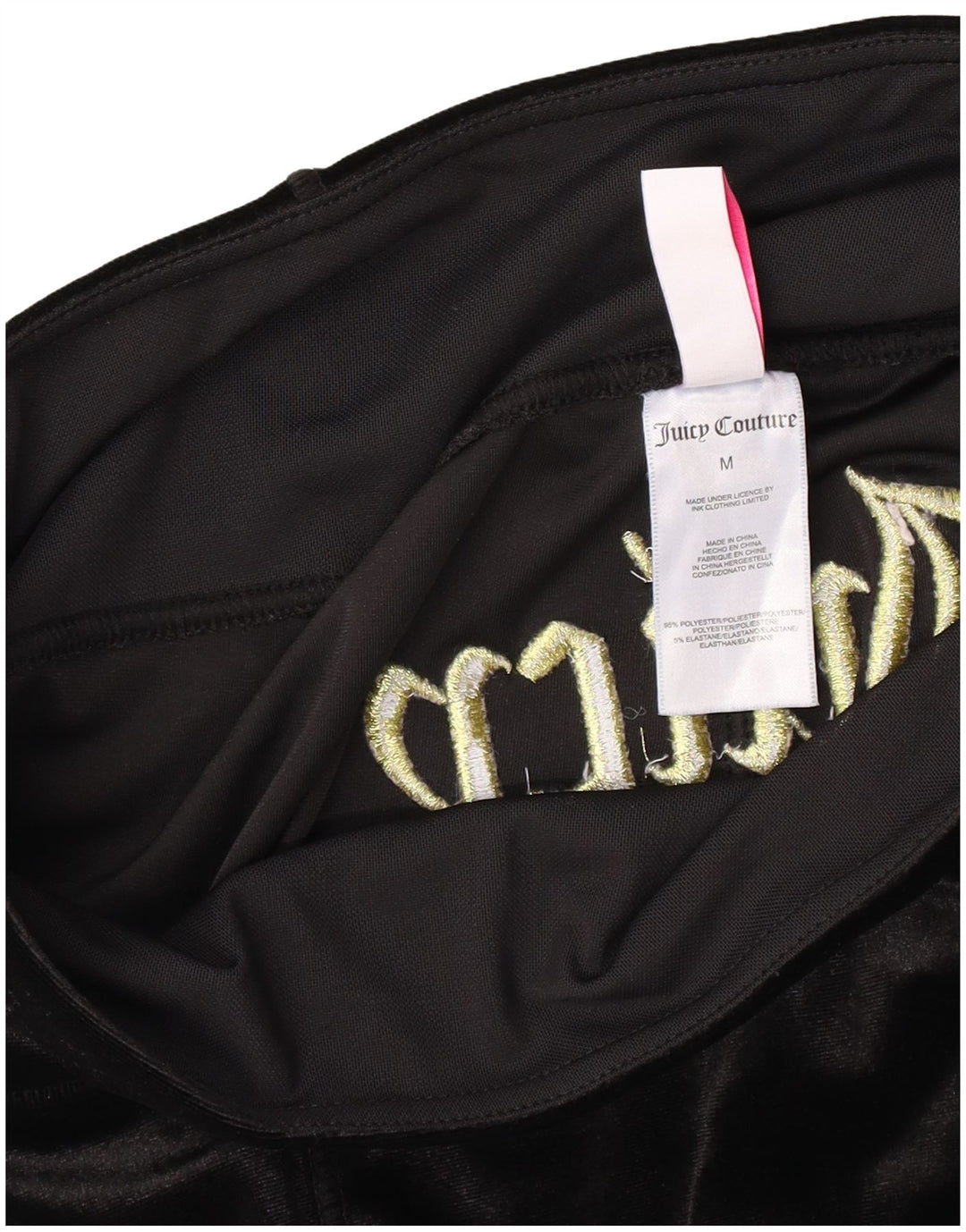 Leggings in velluto grafico da donna Juicy Couture UK 12 Poliestere nero medio