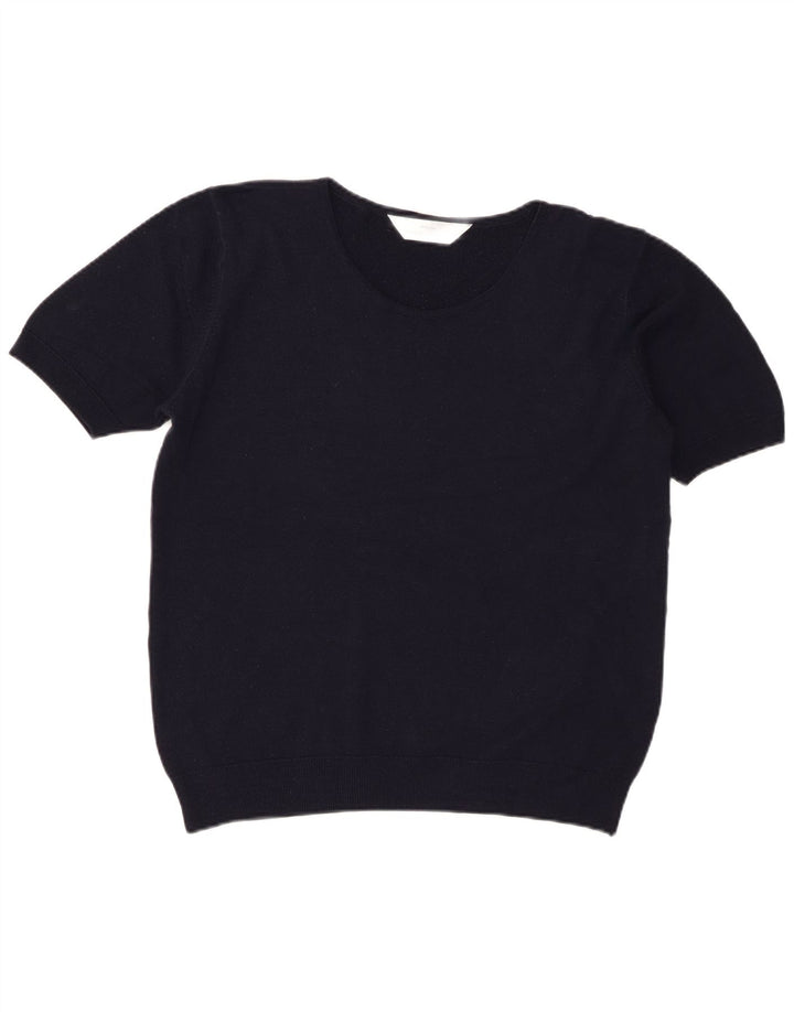 Maglione maglione girocollo da donna St Michael UK 16 grande blu navy