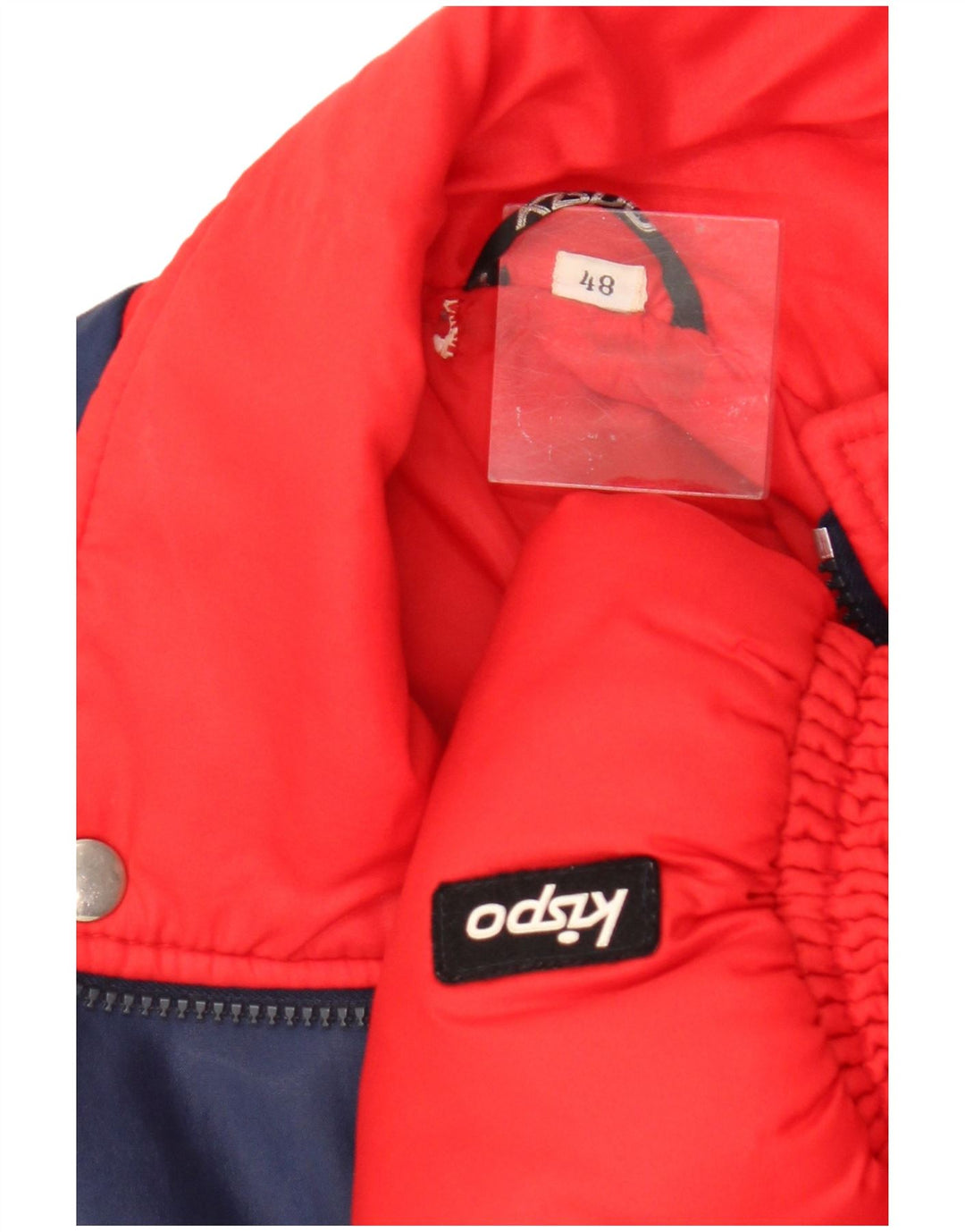 Giacca imbottita vintage da uomo IT 48 Medium Red Colourblock in poliammide