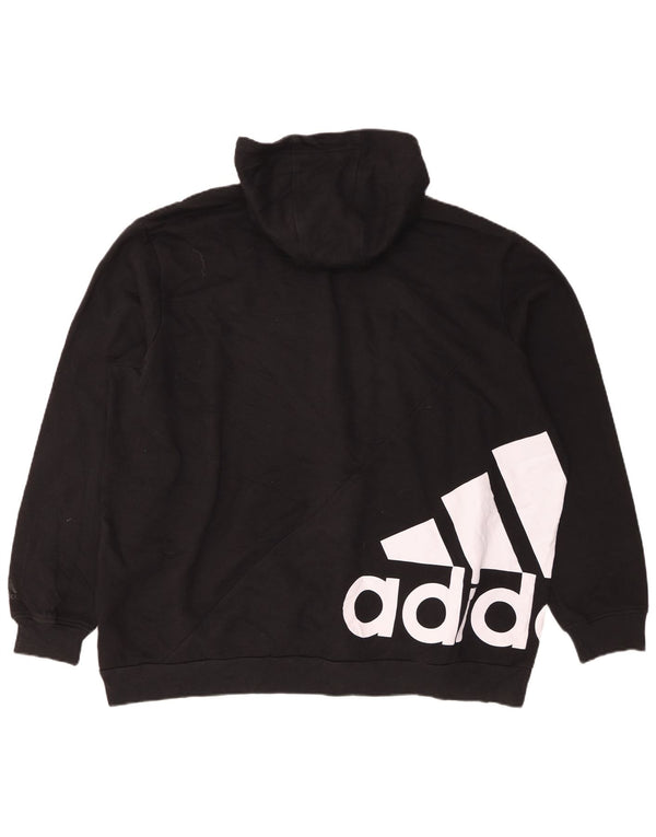 Felpa con cappuccio grafica Loose Fit da uomo Adidas XL in cotone nero
