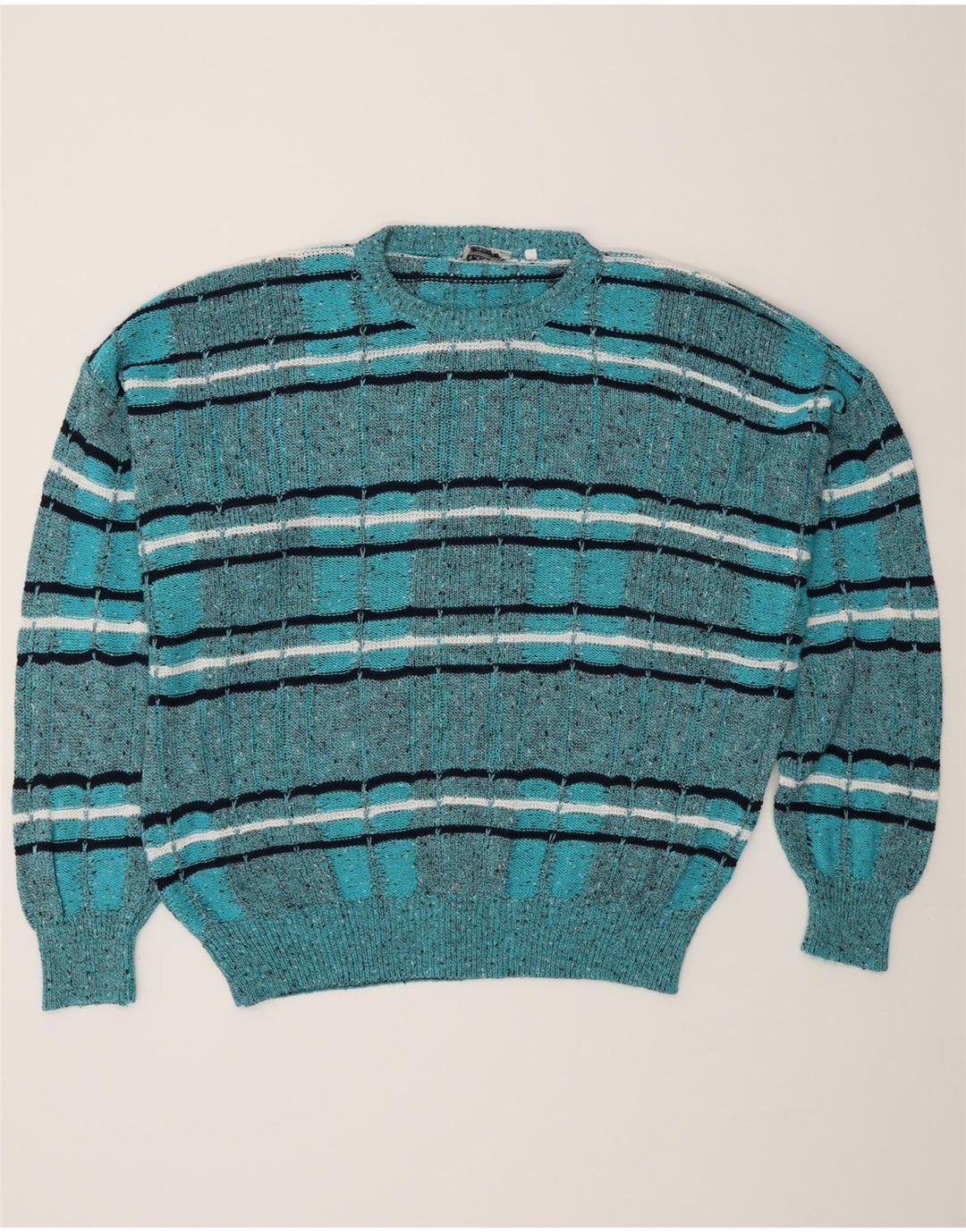 Maglione maglione girocollo da uomo Les Jacquelines IT 52 grandi righe blu