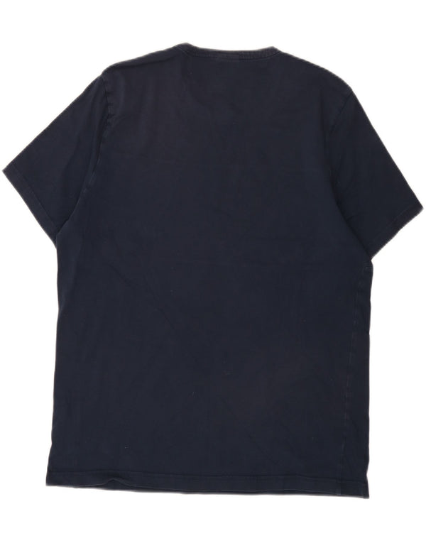 T-shirt grafica da uomo Reebok Top Large in cotone blu navy