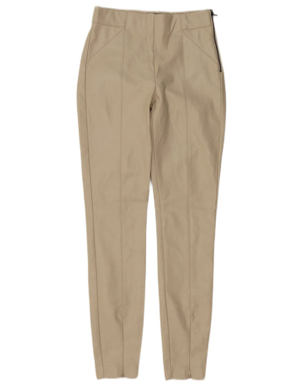 Pantaloni skinny da donna in ecopelle Zara XS W24 L29 Poliestere beige