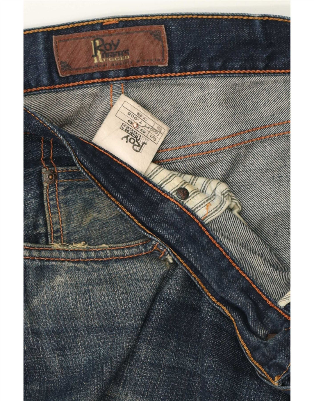 Jeans slim invecchiati da uomo Roy Rogers W38 L34 cotone blu
