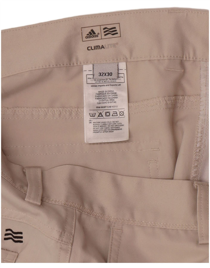 Pantaloni chino dritti da uomo Adidas W32 L30 poliestere beige