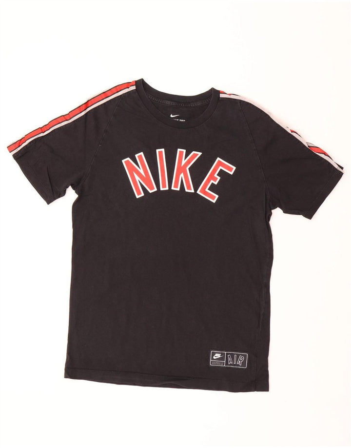 T-shirt grafica da uomo Nike Top Small in cotone color block nero