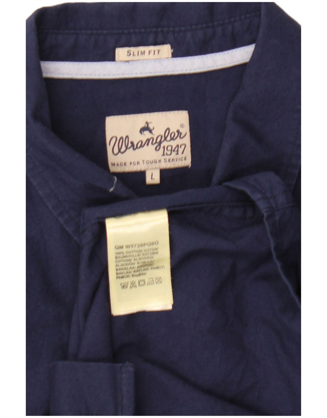 Camicia Wrangler da uomo slim fit grande in cotone blu navy