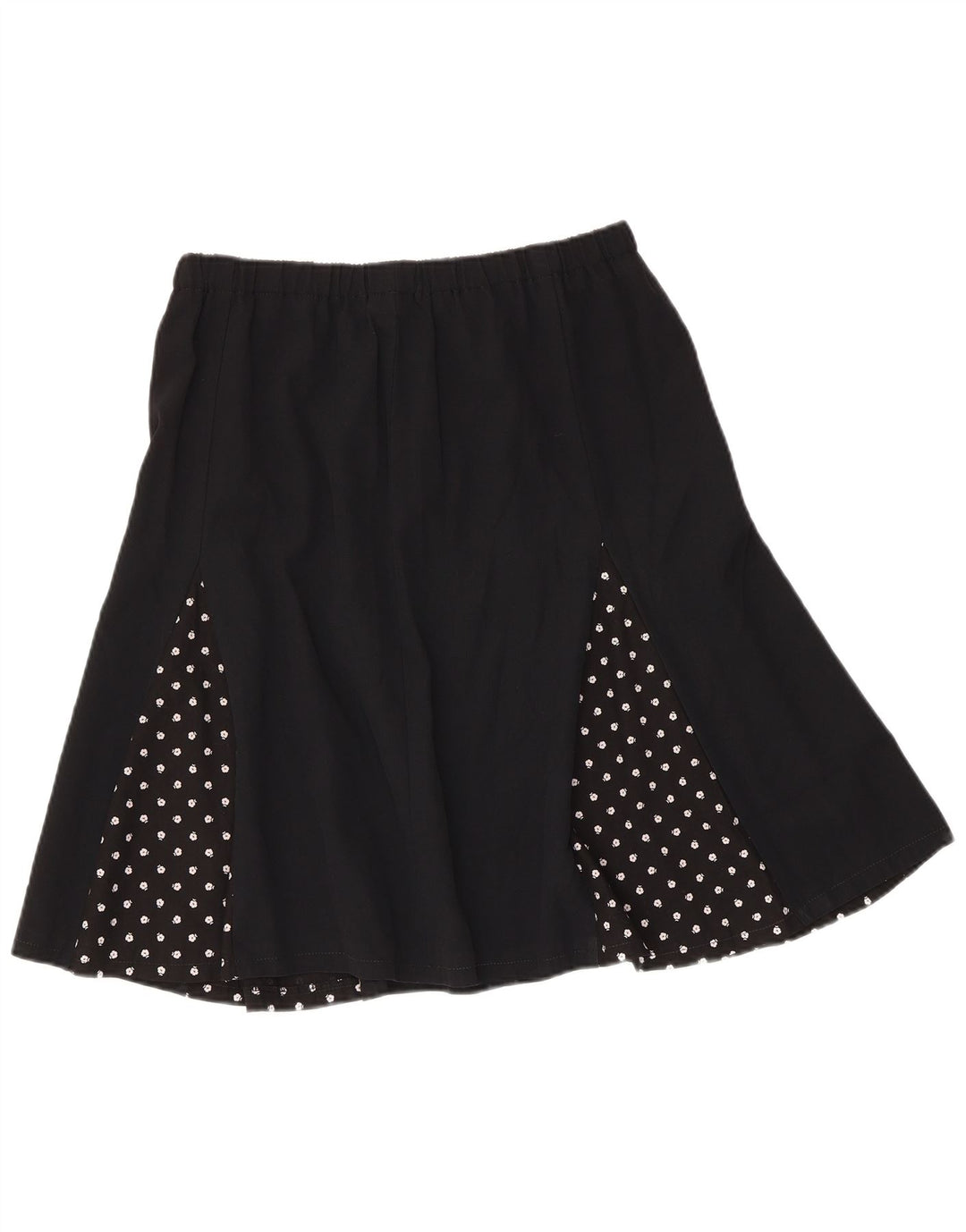 Gonna a trapezio vintage da donna W30 media nera maculata