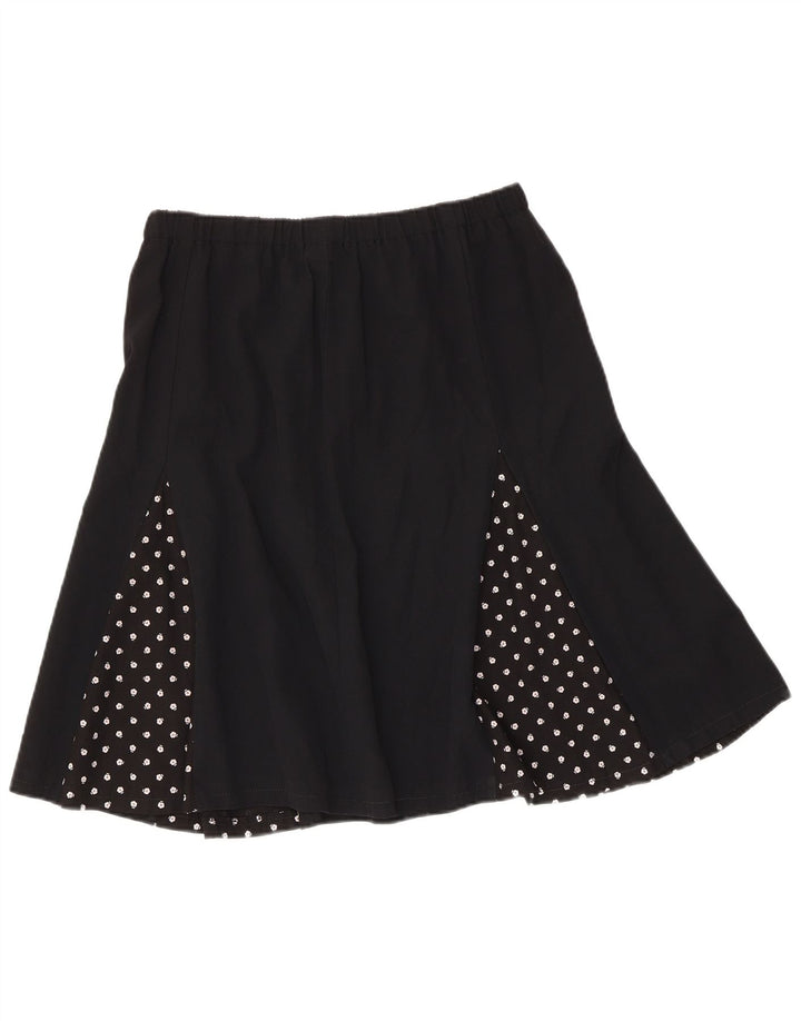 Gonna a trapezio vintage da donna W30 media nera maculata