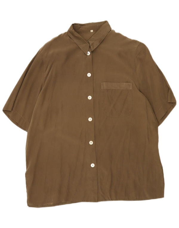 Camicia vintage da donna a maniche corte EU 42 Large Verde