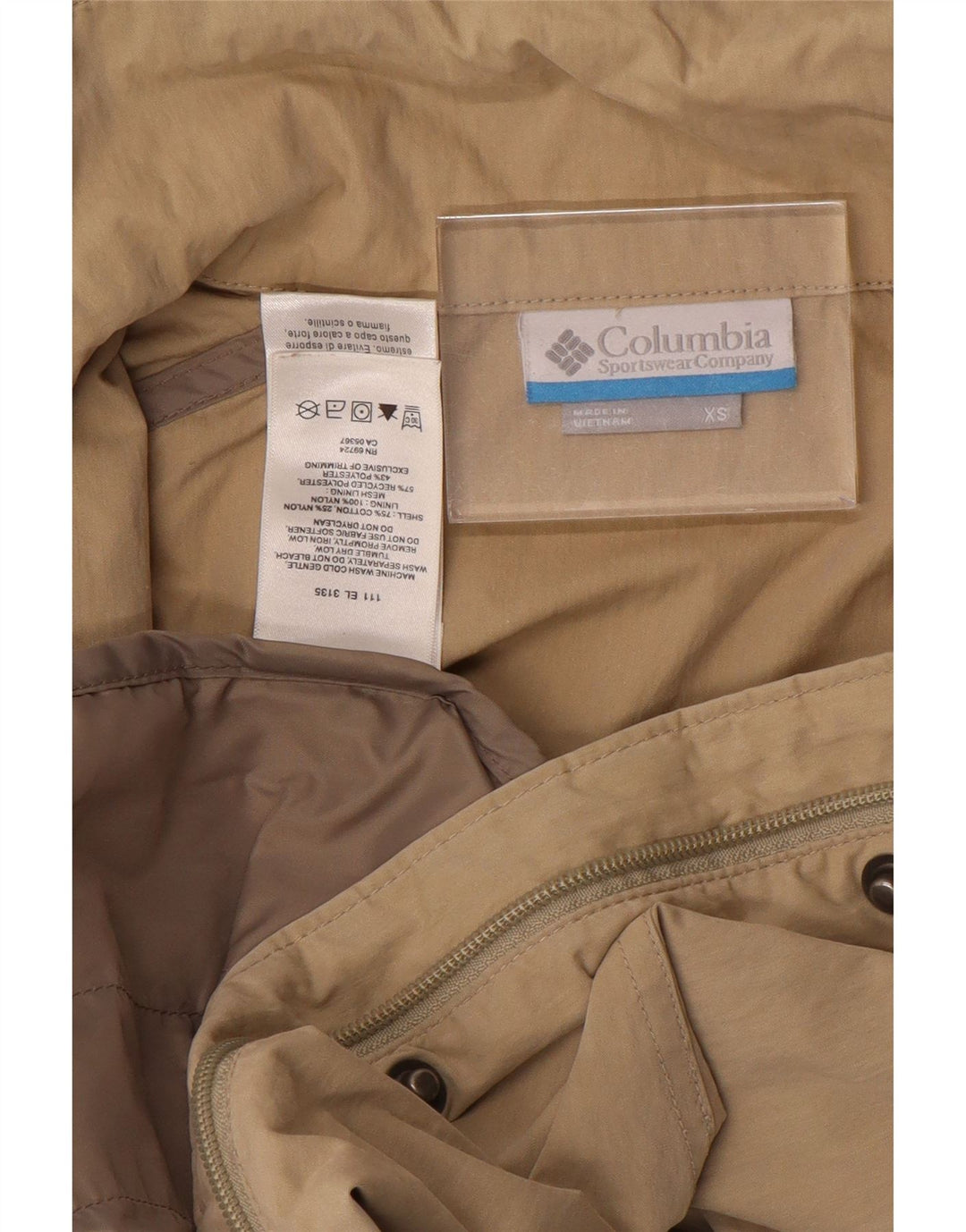 Bomber con cappuccio da donna COLUMBIA UK 6 XS Cotone beige