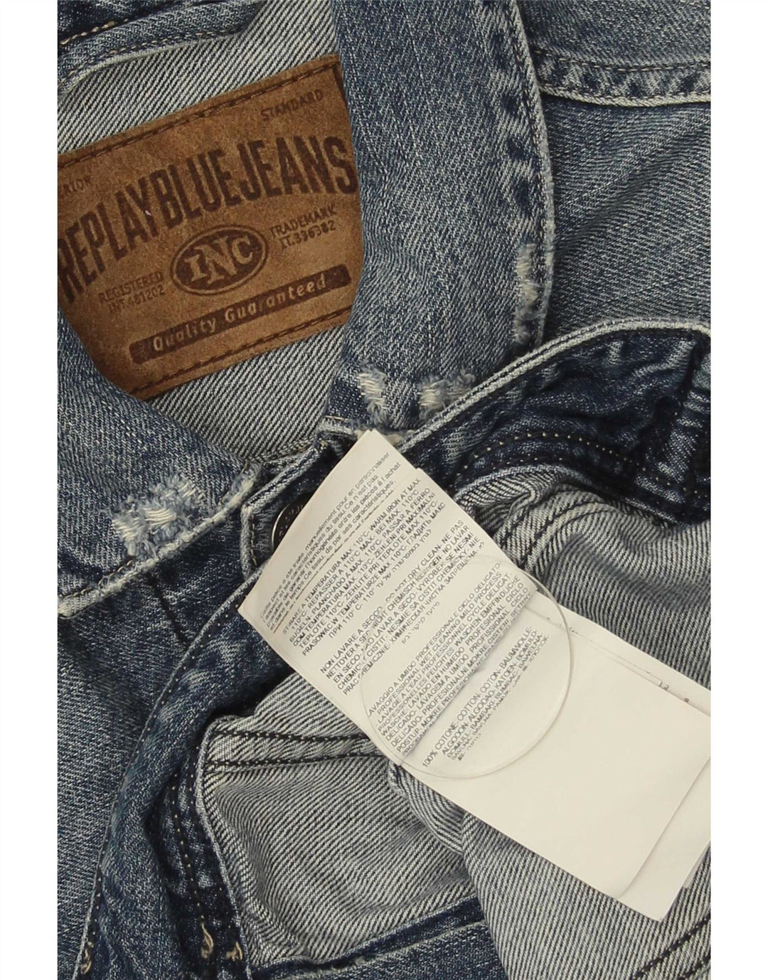 Giacca in denim invecchiato da donna Replay UK 14 cotone blu medio