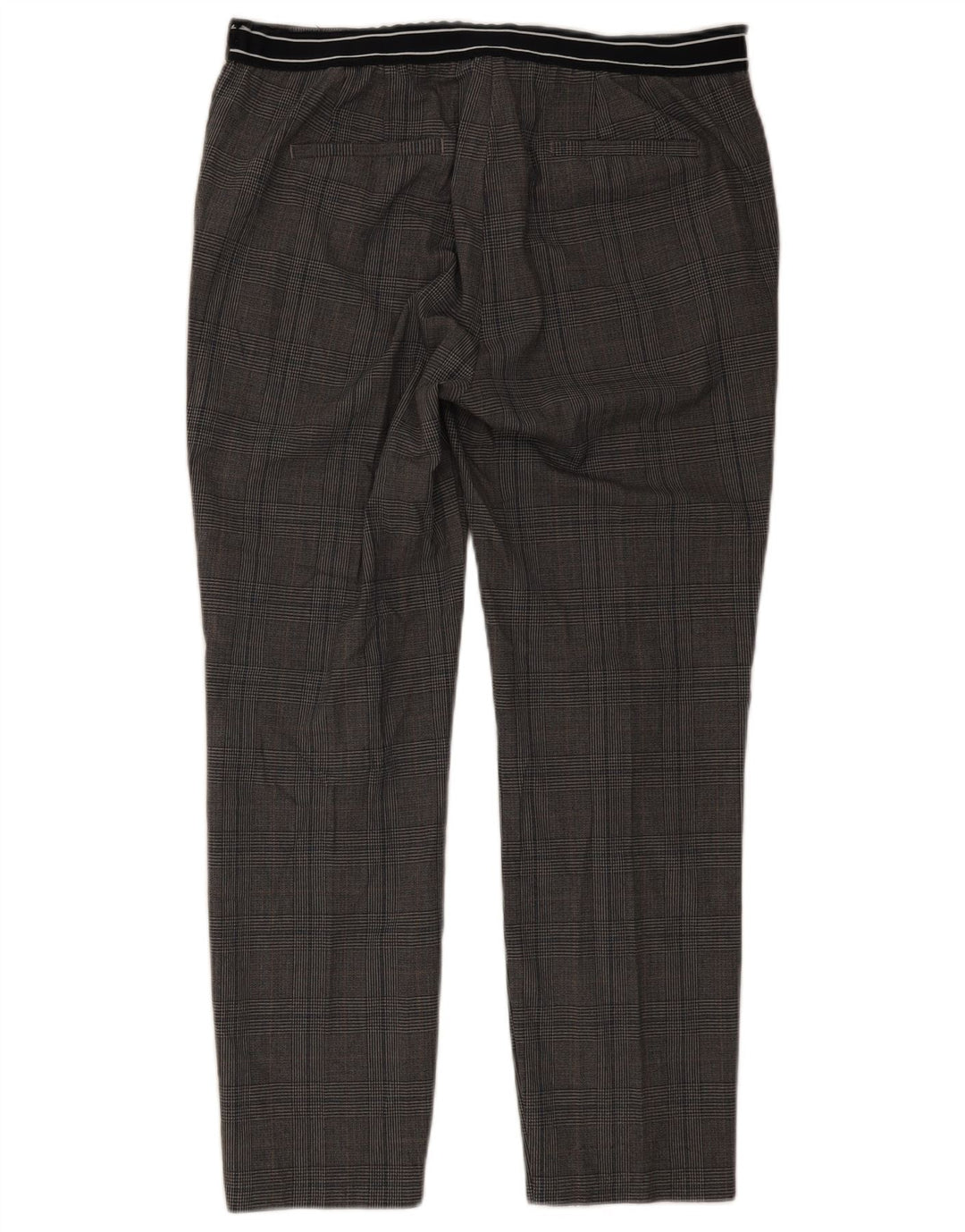 Pantaloni chino slim da donna Zara XL W32 L27 poliestere a quadri grigi
