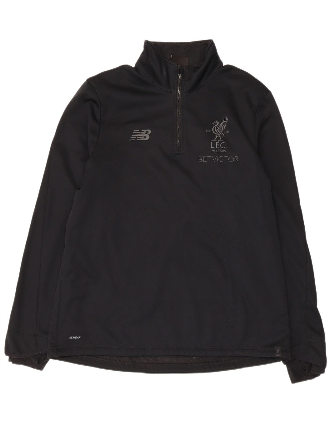 New Balance Uomo Liverpool Zip Neck Pullover Tuta Top XL Nera