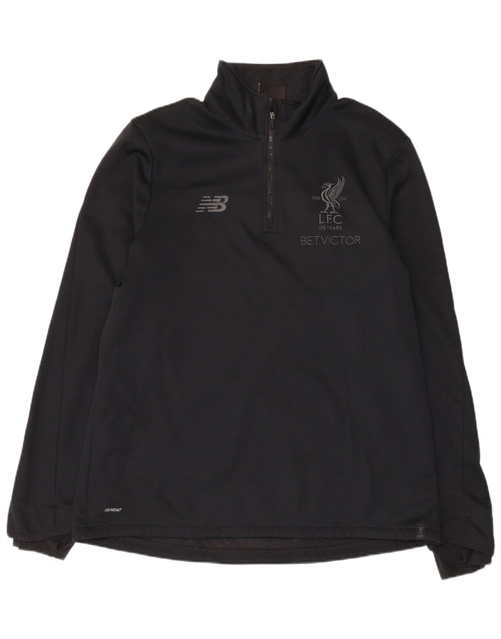 New Balance Uomo Liverpool Zip Neck Pullover Tuta Top XL Nera