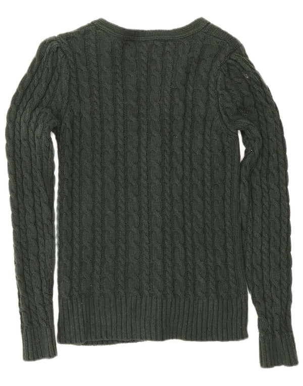 Maglione cardigan da donna Zara UK 12 cotone verde medio
