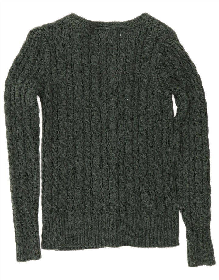 Maglione cardigan da donna Zara UK 12 cotone verde medio