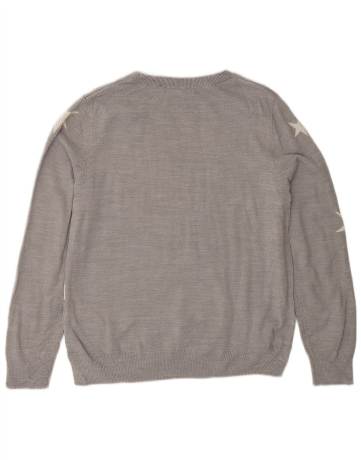 Maglione maglione girocollo con grafica da donna Marks & Spencer UK 12 Grigio medio