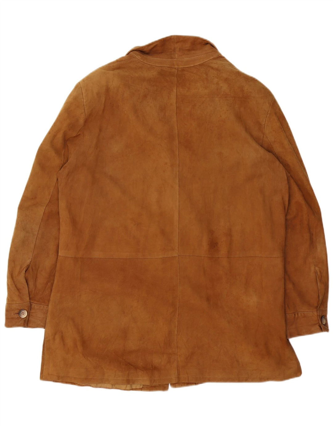 Soprabito vintage in pelle scamosciata da donna UK 18 XL in pelle marrone
