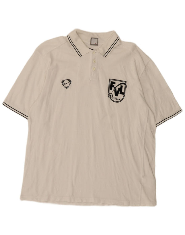Nike Mens Graphic Polo Shirt XL White Cotton