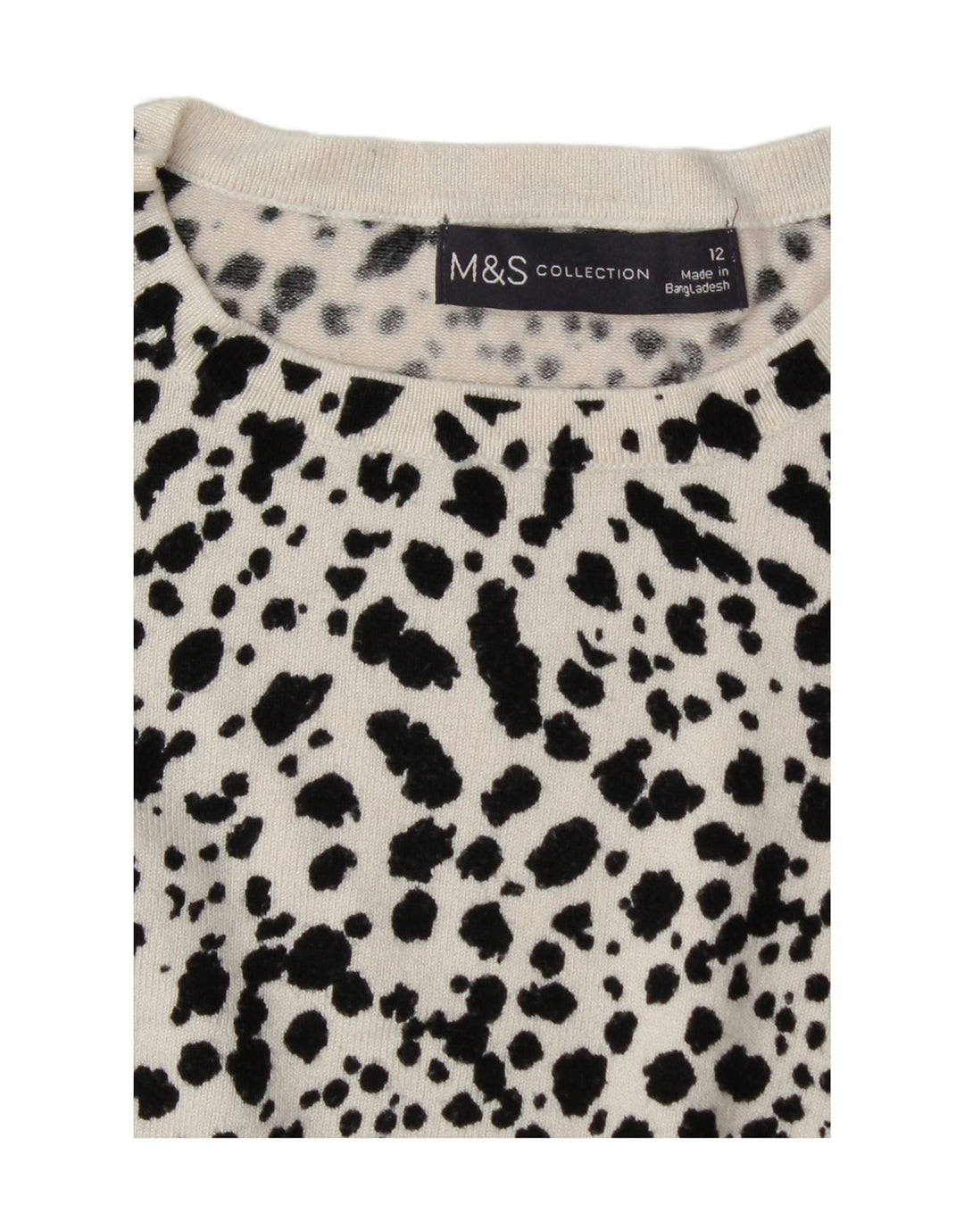 MARKS & SPENCER Womens Boat Neck Jumper Sweater UK 12 Medium  White