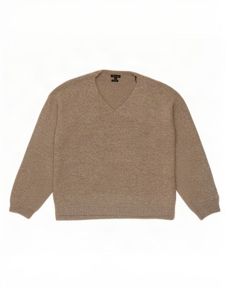 Maglione da uomo con scollo a V Massimo Dutti in poliammide beige medio