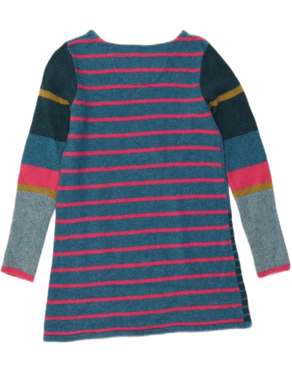 Maglione maglione con scollo a barca da donna di White Stuff UK 12 a righe blu medio
