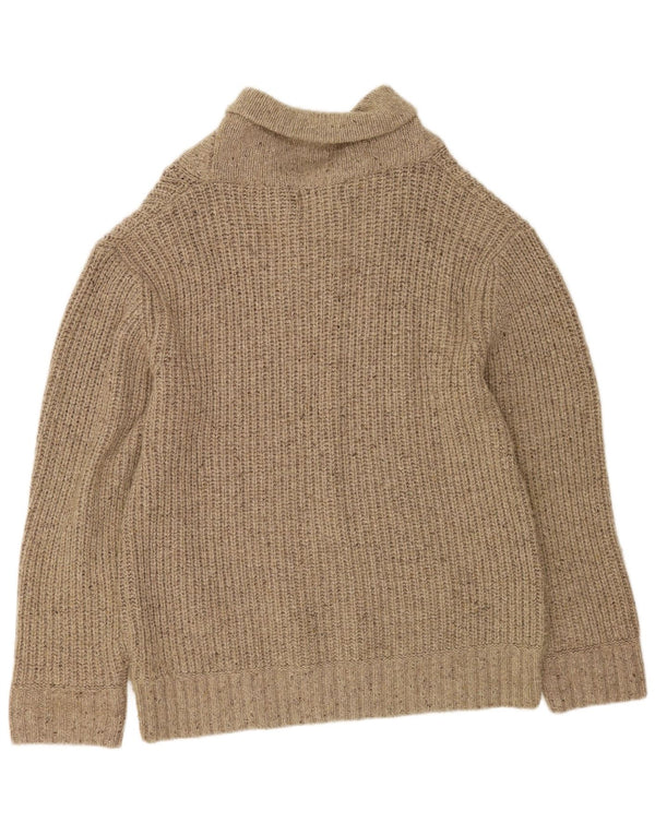 Marks & Spencer Maglione da uomo Heritage con collo a scialle grande beige screziato