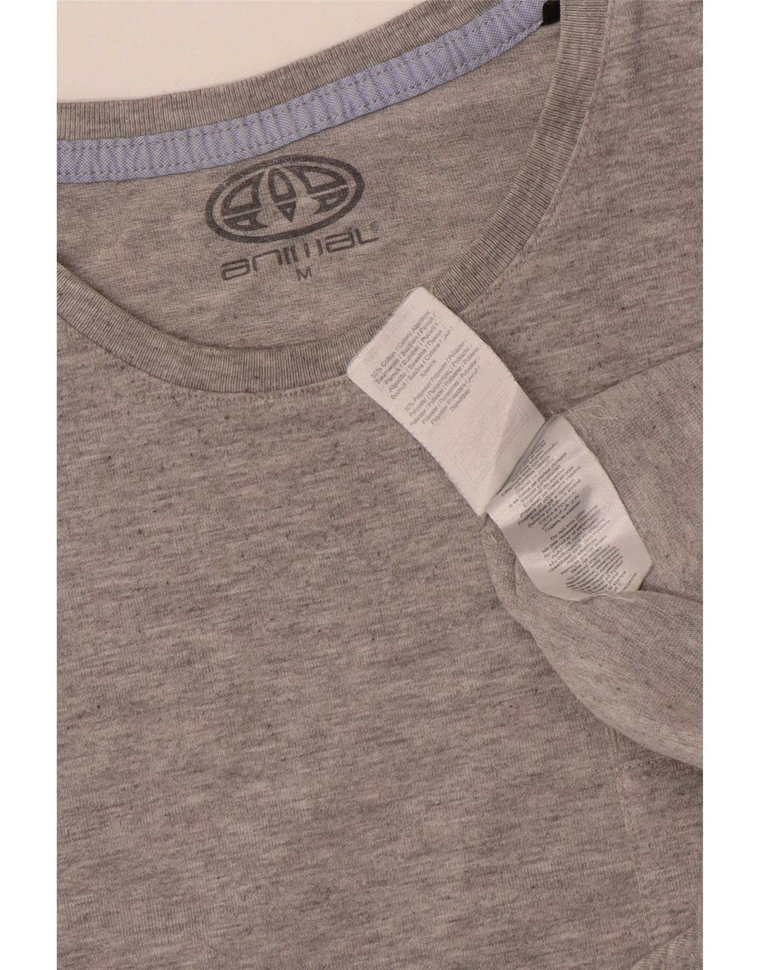 T-shirt grafica da uomo con animali in cotone grigio medio