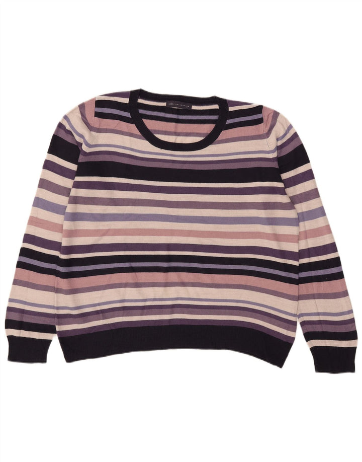 Maglione maglione con scollo a barca da donna Marks & Spencer UK 16 grande multicolore