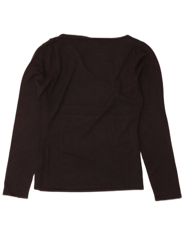 Guess maglione da donna con scollo a barca con grafica UK 14 grande viscosa nera