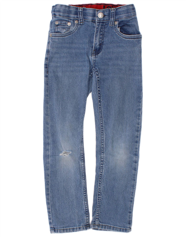 Jeans dritti invecchiati Levi's per ragazzi 6-7 anni W22 L21 cotone blu