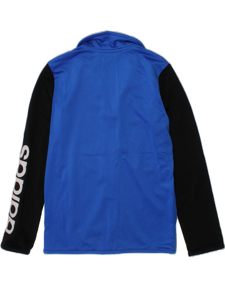 ADIDAS Boys Graphic Tracksuit Top Jacket 9-10 Years Blue Colourblock Vintage Adidas and Second-Hand Adidas from Messina Hembry 