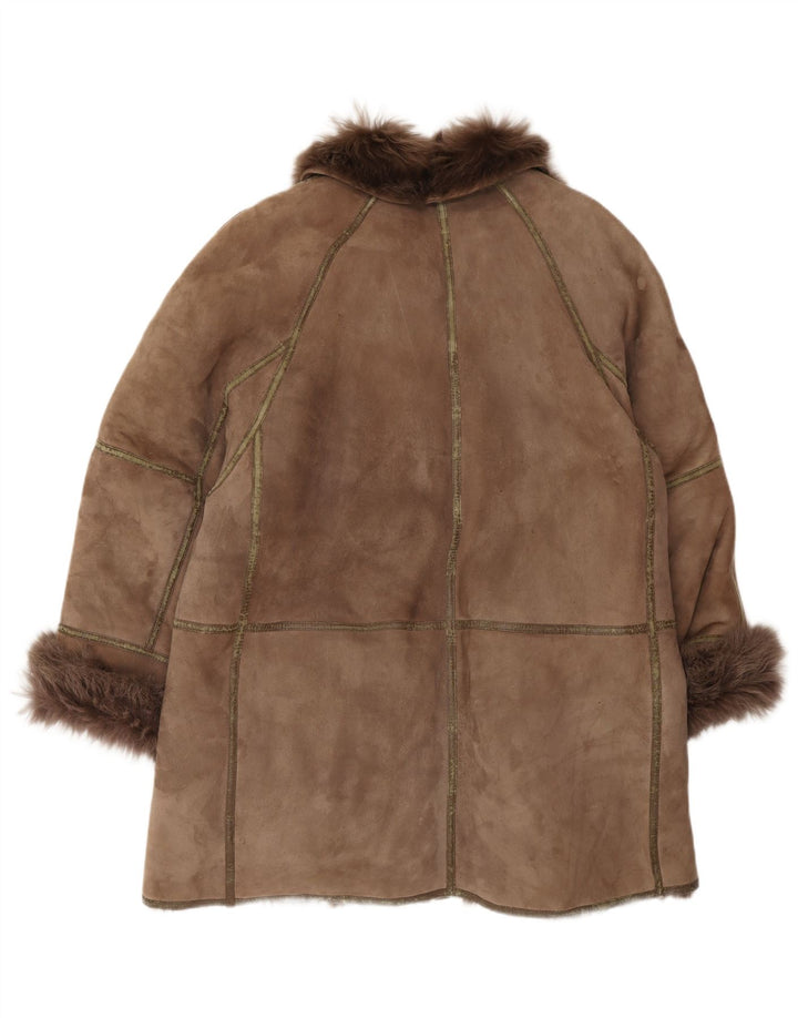 Cappotto oversize in shearling vintage da donna IT 44 Shearling marrone medio