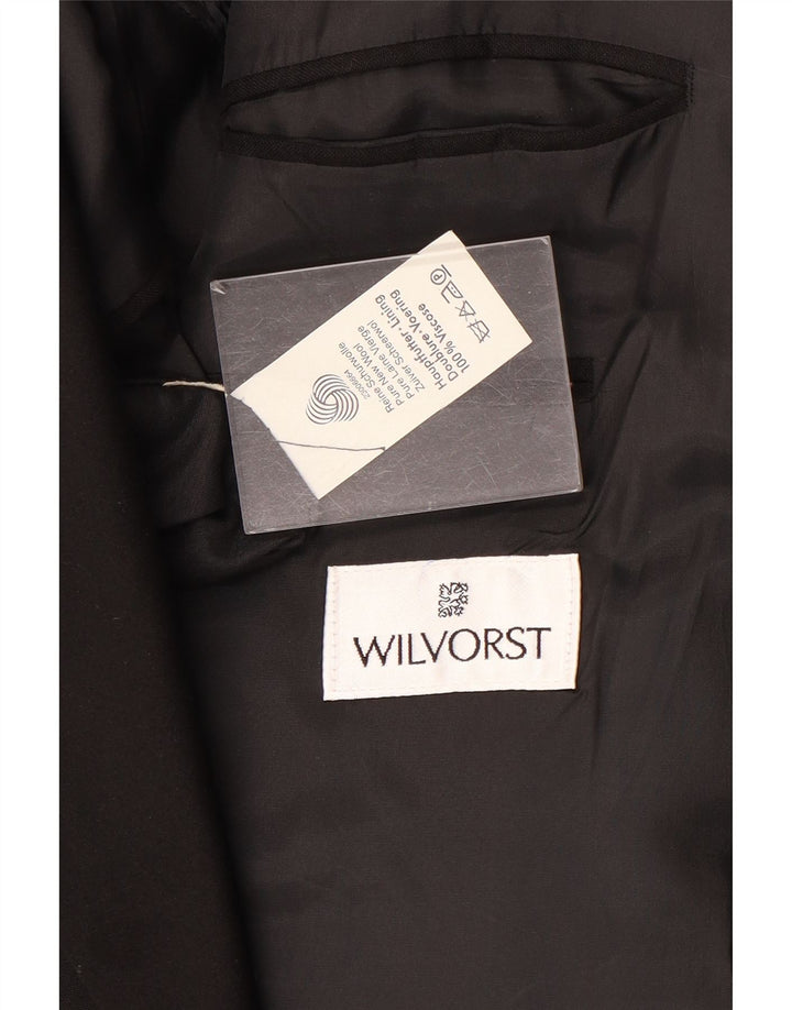 Giacca blazer da uomo a 1 bottone Wilvorst UK 42 XL lana nera