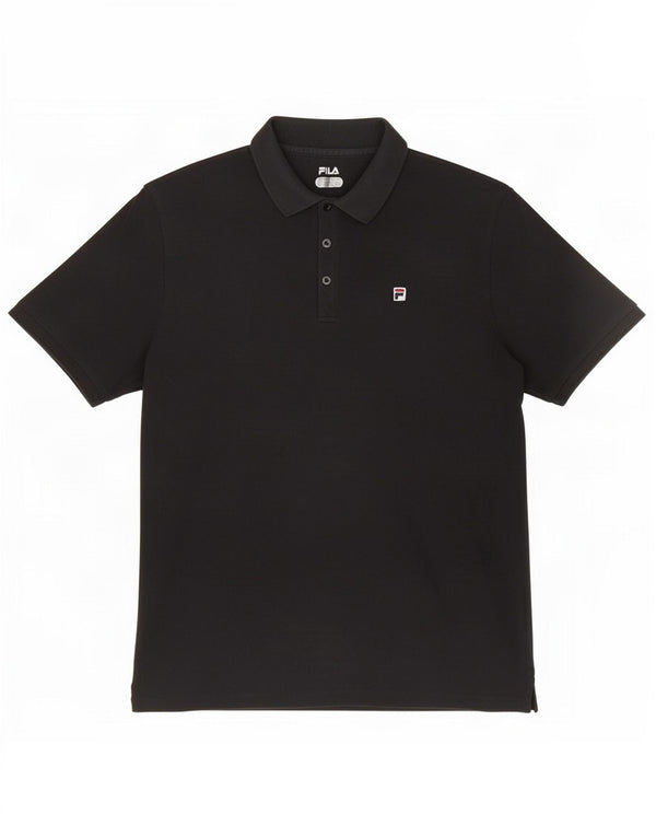 Polo da uomo Fila Large in cotone nero