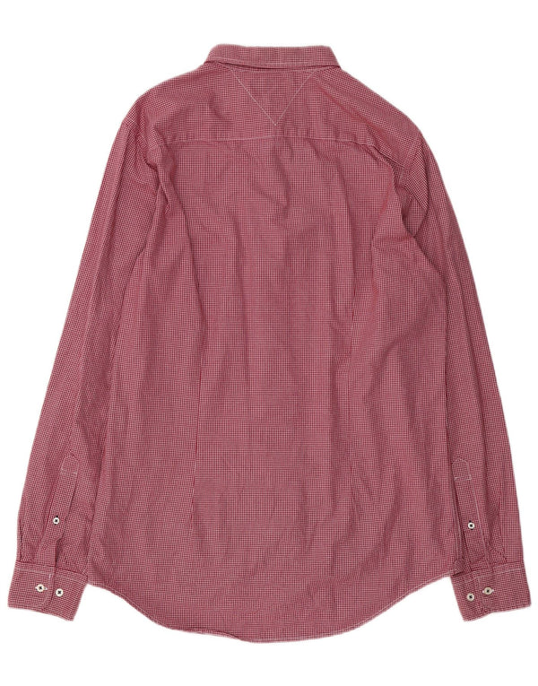 TOMMY HILFIGER Camicia slim fit da uomo in cotone a quadri rossi grandi