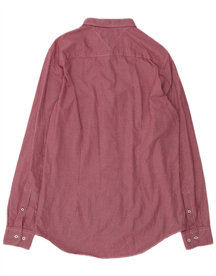 TOMMY HILFIGER Camicia slim fit da uomo in cotone a quadri rossi grandi