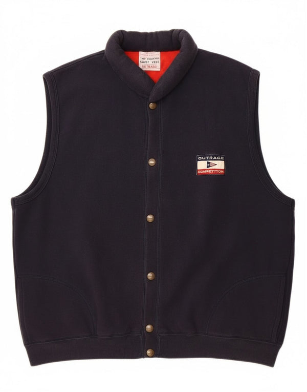 Giacca sportiva senza maniche da uomo Outrage 2XL in cotone blu navy