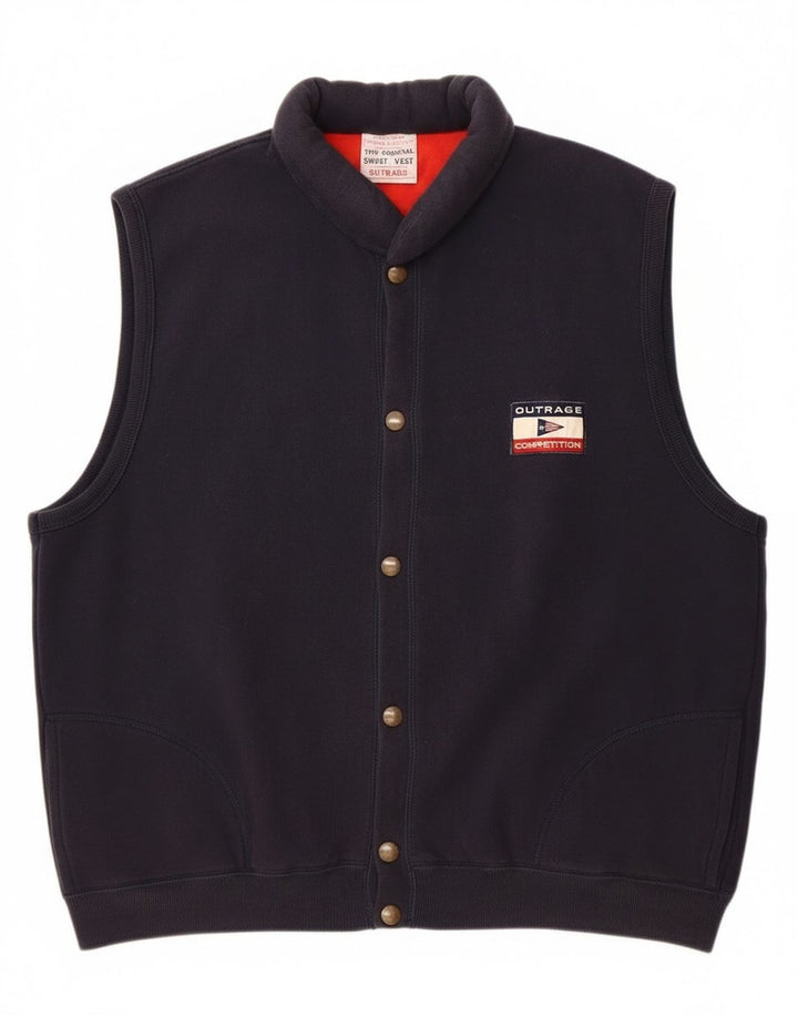 Giacca sportiva senza maniche da uomo Outrage 2XL in cotone blu navy