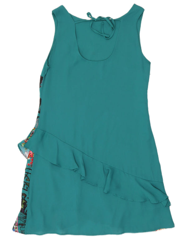 Desigual Abito da donna a trapezio con grafica senza maniche EU 42 Grande blu floreale
