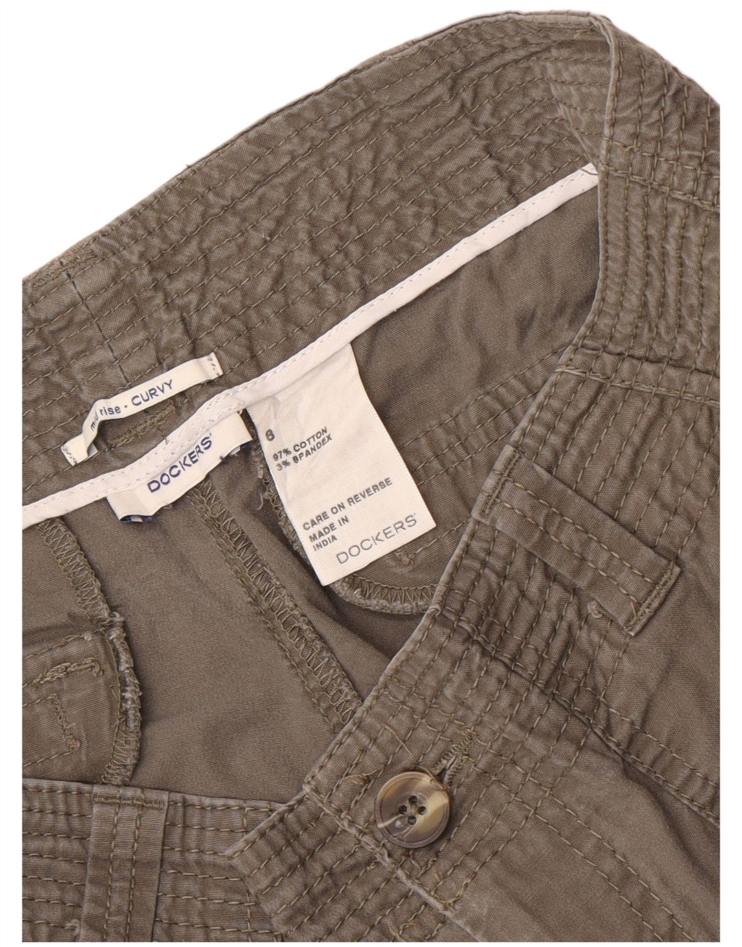 Pantaloncini chino curvy a vita media da donna Dockers US 8 medi W32 cotone grigio
