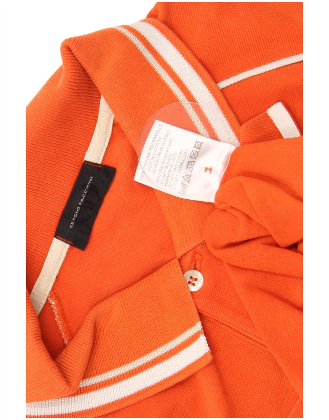 Polo da uomo Sergio Tacchini EU 50 cotone color block arancione medio