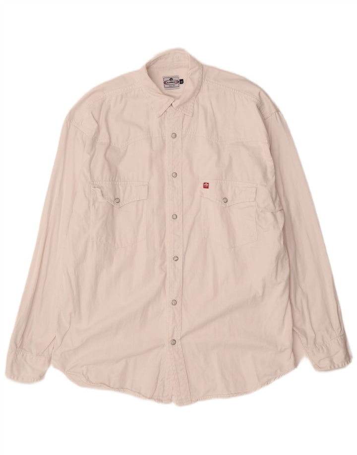 Camicia di jeans vintage da uomo in cotone bianco medio