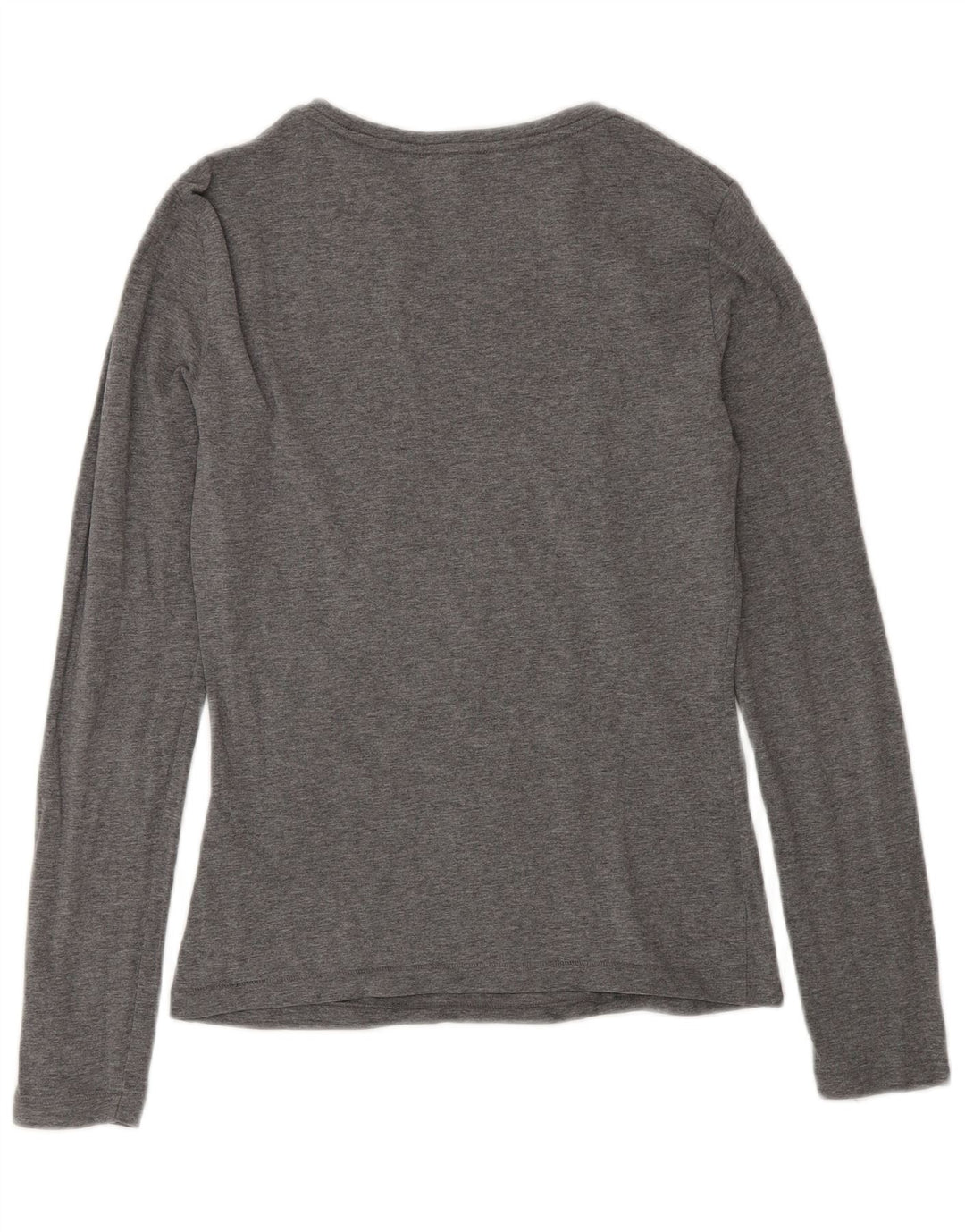 Armani Jeans Top grafico da donna manica lunga UK 12 Cotone grigio medio