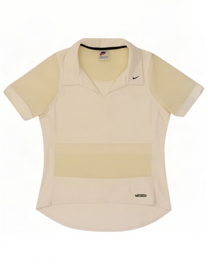 Polo Nike da donna US 8/10 Medium White Colourblock in poliestere